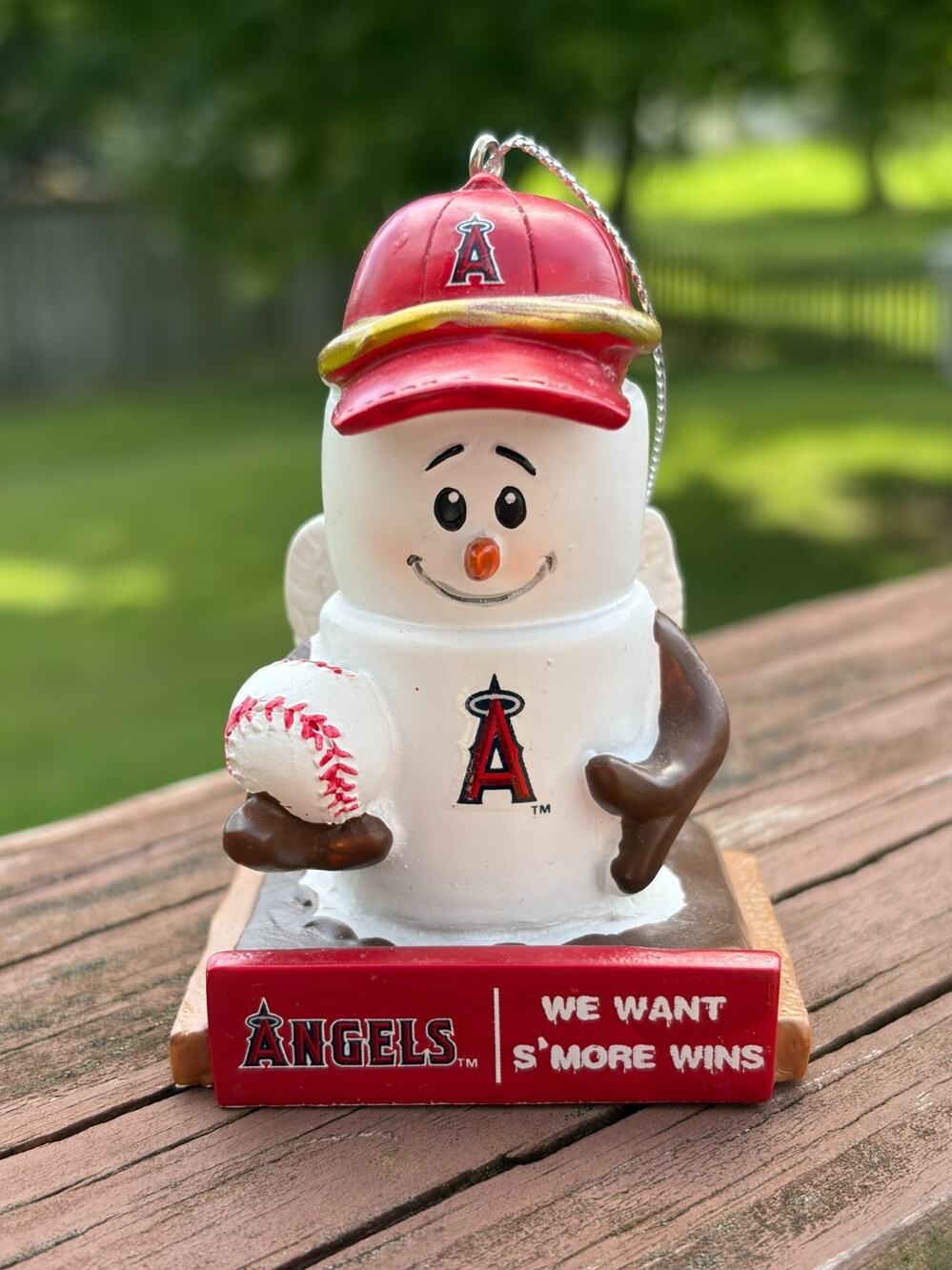 MLB California/LA/Anaheim Angels "We Want S'more Wins" Snowman Ornament with Box